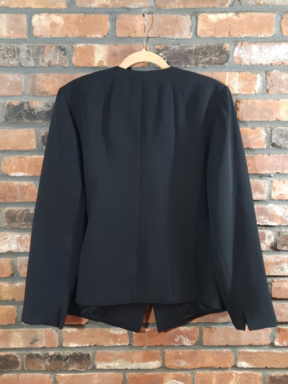 Talbots Black Single-breasted 1-button Collarless Blazer Career Women's 16W - Picture 4 of 6